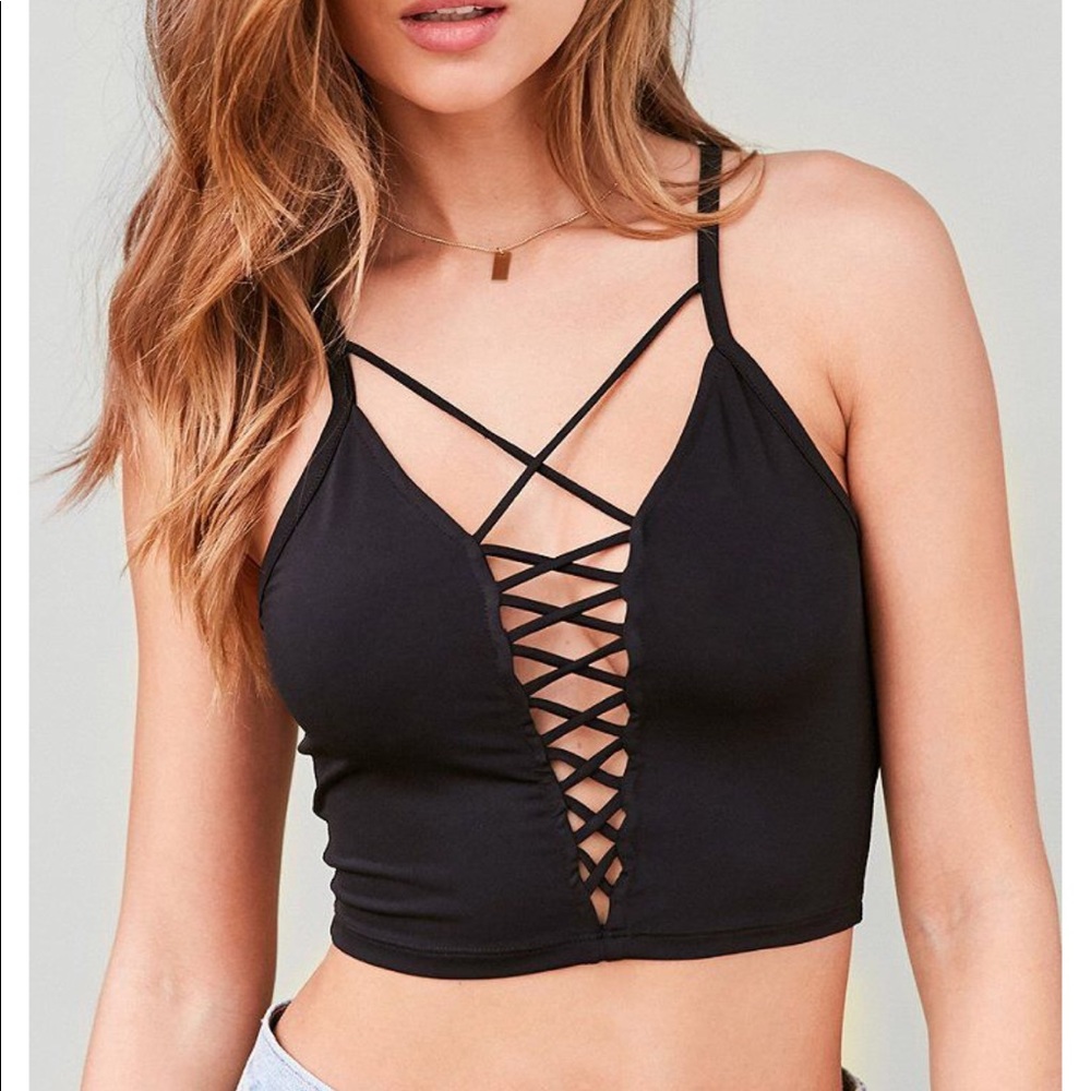 Silence + Noise Criss Cross Crop Top